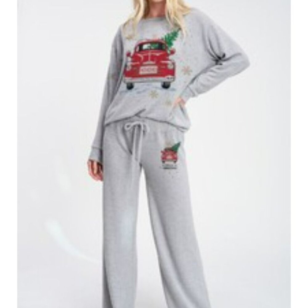 Holiday Ho Ho Ho Loungewear Pajama Set Size M NWT